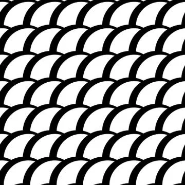 Intersecting circles abstract monochrome Repeatable pattern. イラスト素材