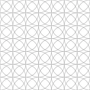 Intersecting circles abstract monochrome Repeatable pattern. イラスト素材