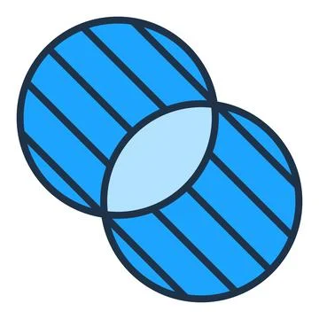 Intersecting Circles vector Mathematics concept colored icon Stock Illustration