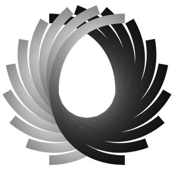 Intersecting circular symmetric lines. Abstract geometric element Stock Illustration