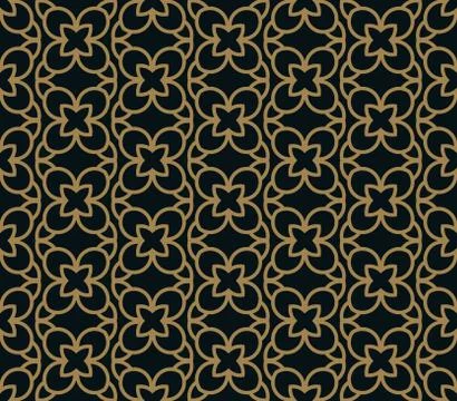 Intersecting curved elegant fine lines and scrolls forming abstract floral or Stock Illustration