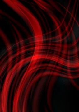 Intersecting curved transparent red wave on black wavy background Stock Illustration
