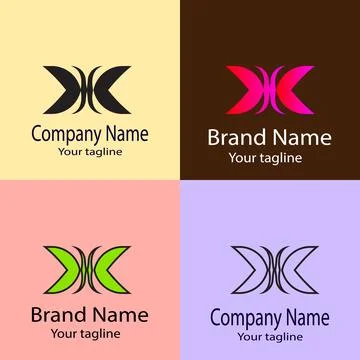 The Intersecting Curves: Dynamic Connection and Abstract Symmetry logo Stock Illustration