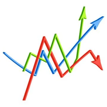 Intersecting directional arrows. crossed 3d icon business concept. Vector ill Stock Illustration
