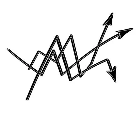 Intersecting directional arrows. crossed 3d icon business concept. Vector ill Stock Illustration