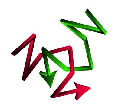 Intersecting directional arrows. crossed 3d icon business concept. Vector ill Stock Illustration