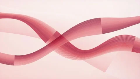 Intersecting flowing wave-like ribbons composed of small rectangular segment Stock Footage 340678326