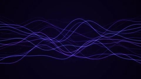 Intersecting glowing neon lines forming a complex rhythmic wave grid light Stock Footage 348069197