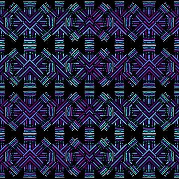Intersecting Linear Ethnic Seamles Pattern Design Digital style technique ... Stock Photos