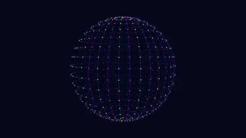 Intersecting lines forming spherical 3d network Vídeos de archivo 315081363