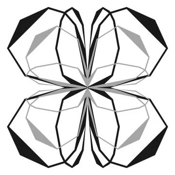 Intersecting lines w/ symmetric geometry. Abstract radial, geometric element Stockillustratie