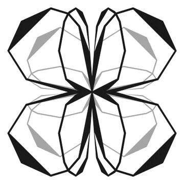 Intersecting lines w/ symmetric geometry. Abstract radial, geometric element 스톡 일러스트