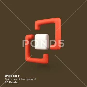Intersecting pathfinder isolated 3d render icon illustration PSD Template