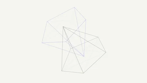 Intersecting Pyramids Wireframes Rotation Visual Geometry Motion 库存影片 332952331