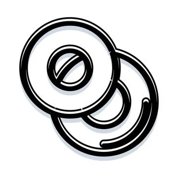 Intersecting rounded circles outline graphic design Stock Illustration