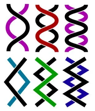 Intersecting shapes. You can turn off white spaces by disabling opacity mask Stock Illustration