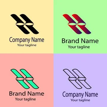 The Intersecting Strokes: Dynamic Connection and Simple Form logo Stock Illustration