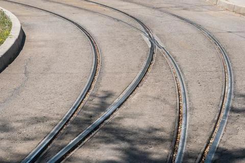 Intersecting tram lines Stock Photos