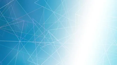 Intersecting white lines and triangle outlines on a blue-teal backdrop crea.. Illustrazione stock
