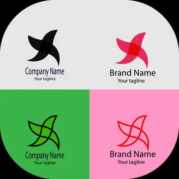 Intersecting Wings logo Stock Illustration