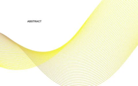 Intersecting yellow wavy lines with abstract text on white background Stock Illustration