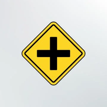 Intersection ahead road icon. Stock Illustration