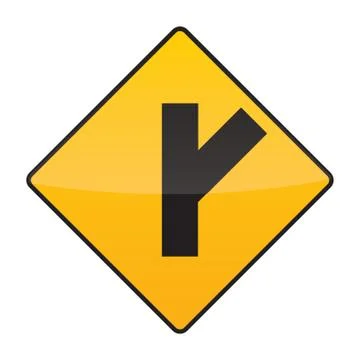Intersection Ahead Warning Sign Ilustração Stock
