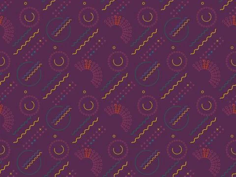 Intersection and  angles on a seamless spring pattern. Stock Illustration