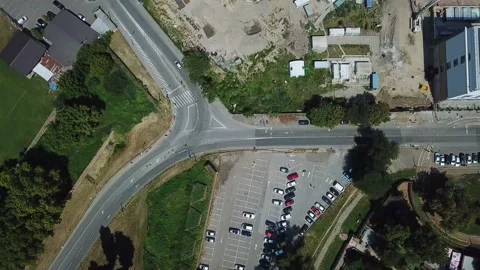 Intersection and Parking from Aerial Shot Stock Footage 237797862