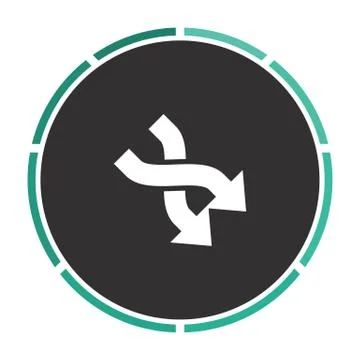 Intersection arrow computer symbol Illustrazione stock