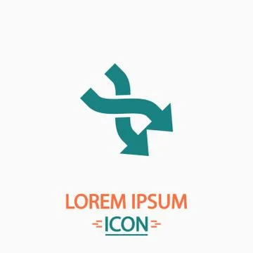 Intersection arrow computer symbol Stock Illustration