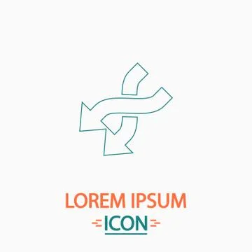 Intersection arrow computer symbol Illustrazione stock