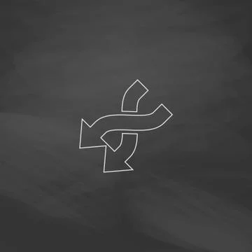 Intersection arrow computer symbol Stock Illustration