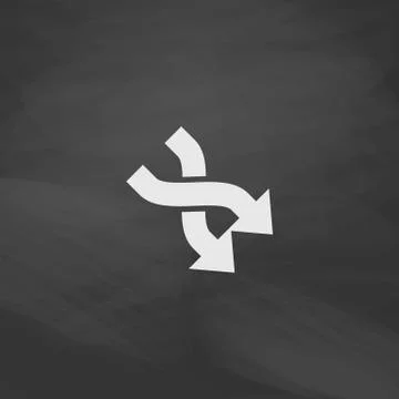 Intersection arrow computer symbol Stock Illustration