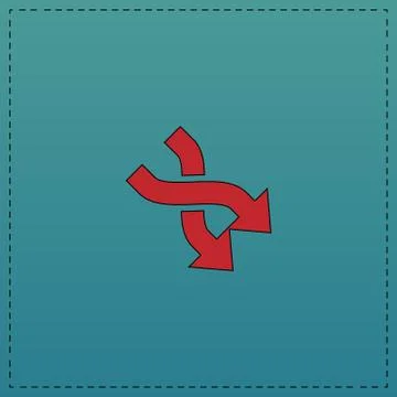 Intersection arrow computer symbol Stock Illustration