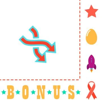 Intersection arrow computer symbol Stockillustratie