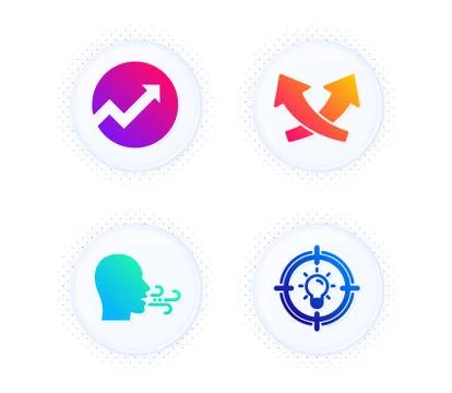 Intersection arrows, Audit and Breathing exercise icons set. Idea sign. Exchange Illustrazione stock
