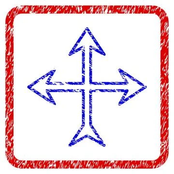 Intersection Arrows Grunge Framed Icon Stockillustratie