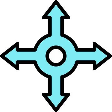 Intersection arrows icon, location map and navigation vector イラスト素材