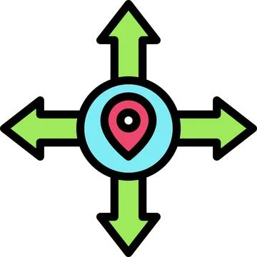Intersection arrows icon, location map and navigation vector イラスト素材
