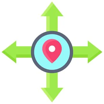 Intersection arrows icon, location map and navigation vector イラスト素材