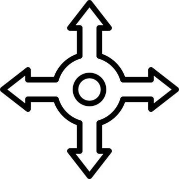 Intersection arrows icon, location map and navigation vector Stock Illustration