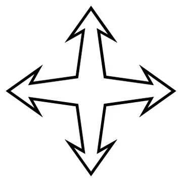 Intersection Arrows Outline Vector Icon Stock Illustration