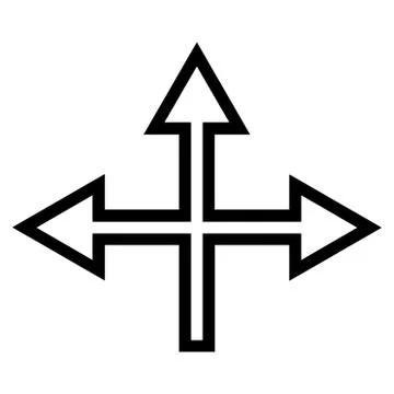 Intersection Arrows Thin Line Vector Icon Ilustração Stock