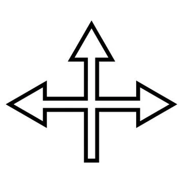 Intersection Arrows Thin Line Vector Icon 스톡 일러스트