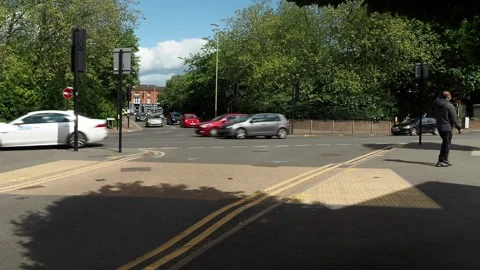 The intersection of Aylestone Road, Oxford Road and Carlton Street LE, UK Video stock 241509007