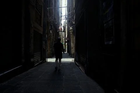 Intersection between alleys Stock Photos