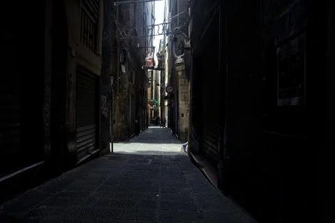 Intersection between alleys Stock Photos