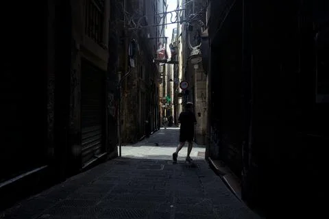 Intersection between alleys Stock Photos