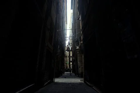 Intersection between alleys Stock Photos